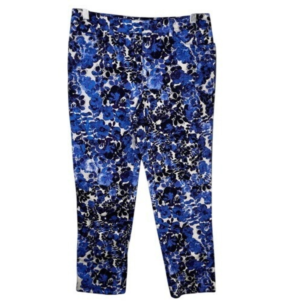 Peace of Cloth Blue Floral Stretch Cotton Pants 4